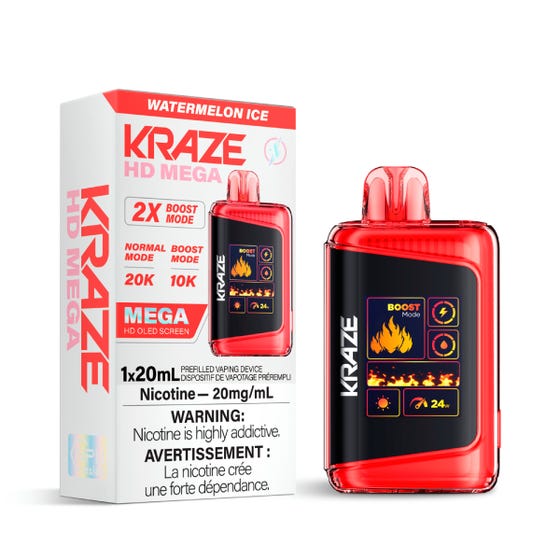 Kraze HD Mega 20K Disposable Vape - Watermelon Ice