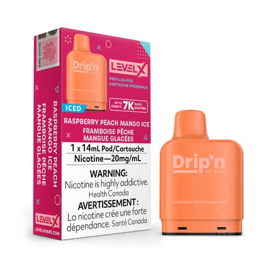 Level X Raspberry Peach Mango Ice Drip'n Pod - Online Vape Shop Canada - Quebec and BC Shipping Available