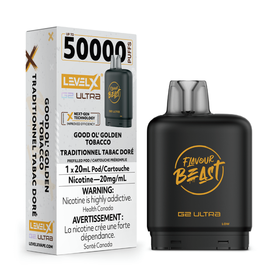 Level X Flavour Beast G2 Ultra Pod 50K - Good Ol' Golden Tobacco