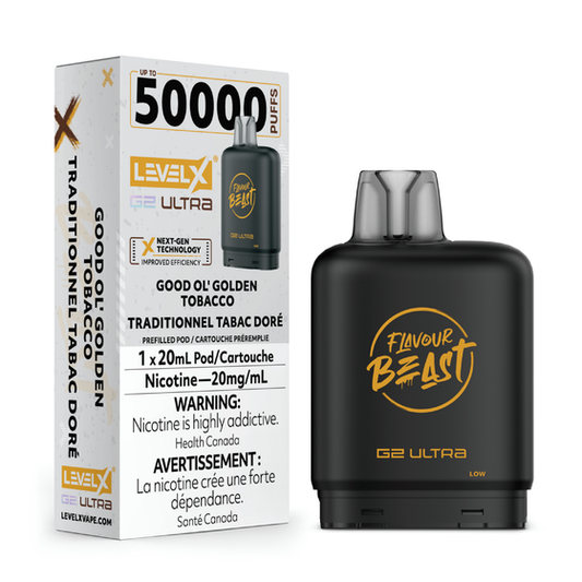 Level X Flavour Beast G2 Ultra Pod 50K - Good Ol' Golden Tobacco