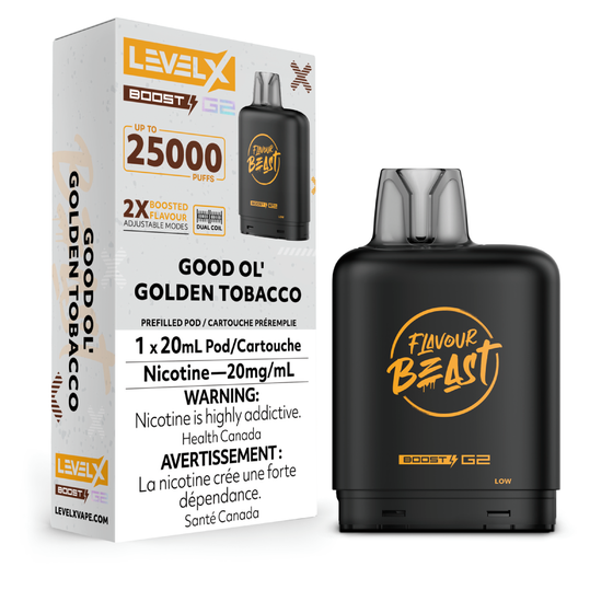 Level X Boost 25K Pods - Good Ol' Golden Tobacco