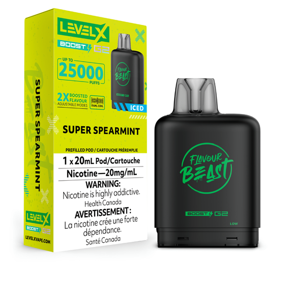 Level X Boost 25K Pods - Super Spearmint