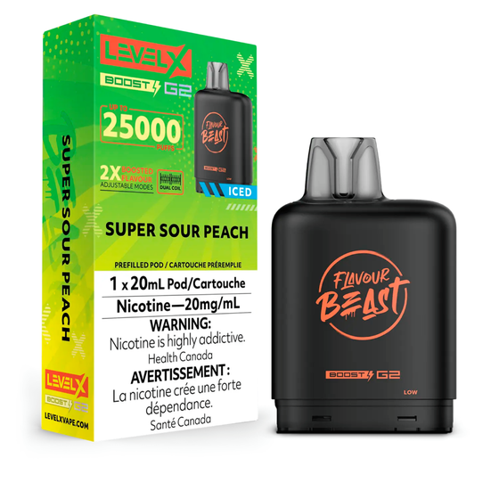 Level X Boost 25K Pods - Super Sour Peach Iced
