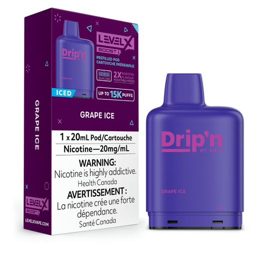 Level X Drip'n Boost 25K Pods - Grape Ice