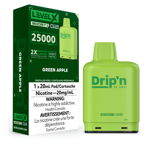 Level X Drip'n Boost 25K Pods - Green Apple