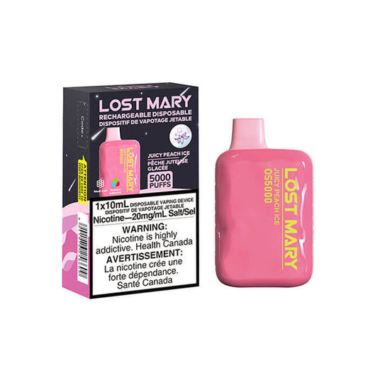 Lost Mary Juicy Peach Ice Disposable Vape - Online Vape Shop Canada - Quebec and BC Shipping Available