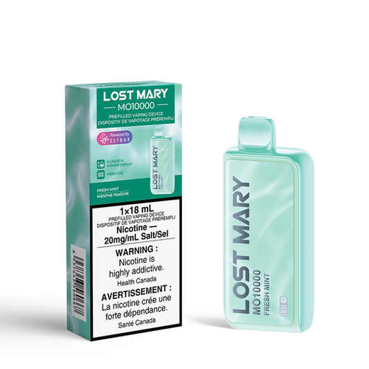 Lost Mary MO10000 Fresh Mint Disposable Vape - Online Vape Shop Canada - Quebec and BC Shipping Available