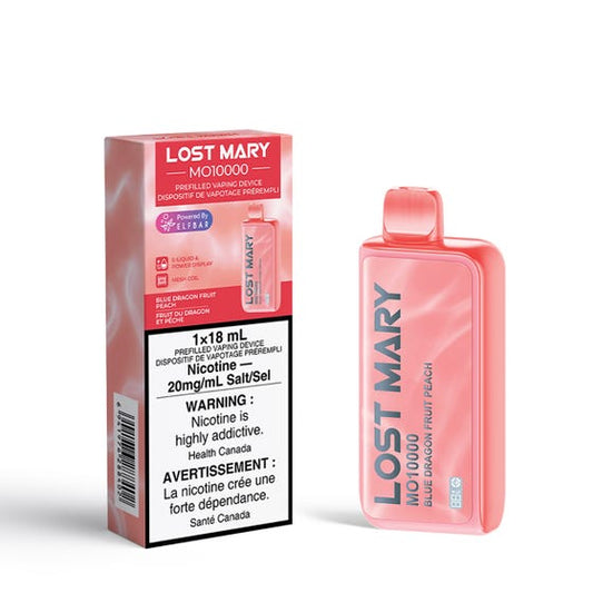 Lost Mary MO10000 Blue Dragon Fruit Peach Disposable Vape - Online Vape Shop Canada - Quebec and BC Shipping Available