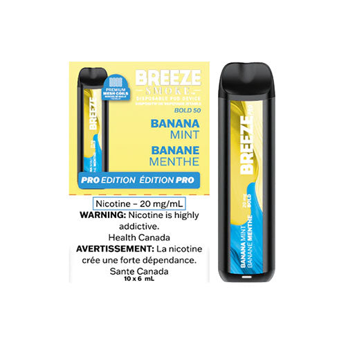 Breeze Pro Banana Mint Disposable Vape - Online Vape Shop Canada - Quebec and BC Shipping Available