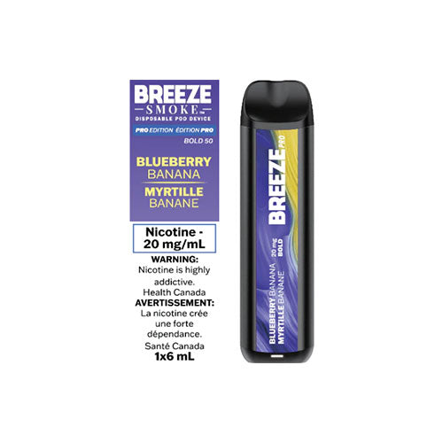 Breeze Pro Blueberry Banana Disposable Vape - Online Vape Shop Canada - Quebec and BC Shipping Available