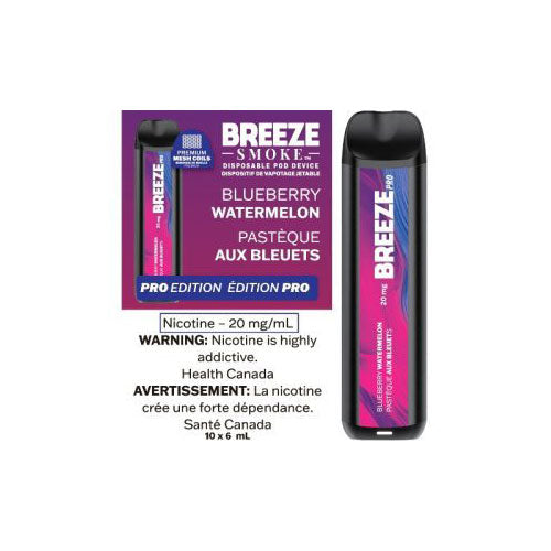 Breeze Pro Blueberry Watermelon Disposable Vape - Online Vape Shop Canada - Quebec and BC Shipping Available