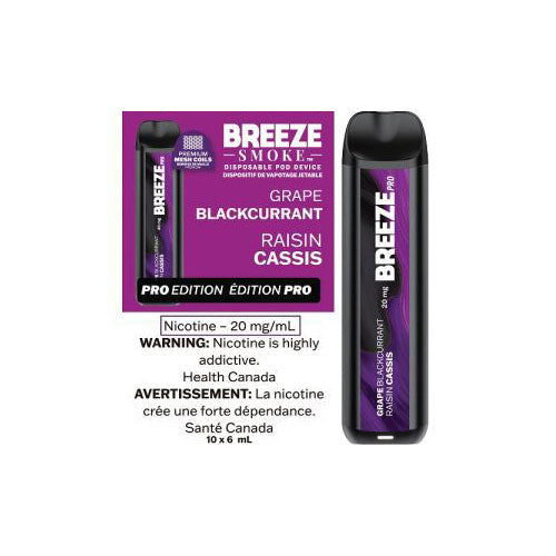 Breeze Pro Grape Blackcurrant Disposable Vape - Online Vape Shop Canada - Quebec and BC Shipping Available