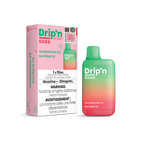 Drip'n by Envi Watermelona CG Disposable Vape - Online Vape Shop Canada - Quebec and BC Shipping Available