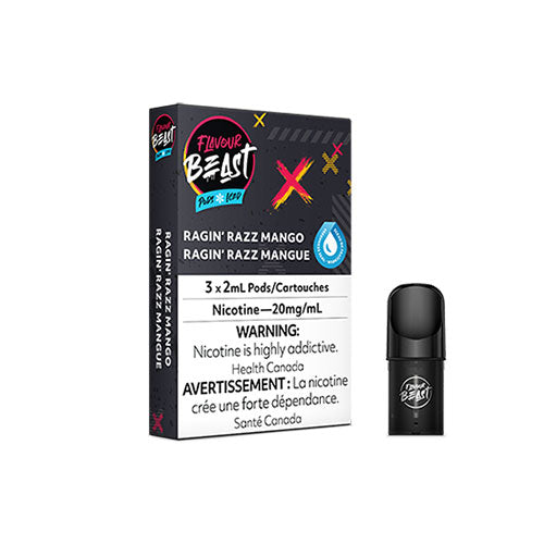 Flavour Beast Ragin Razz Mango S Pods - Online Vape Shop Canada - Quebec and BC Shipping Available