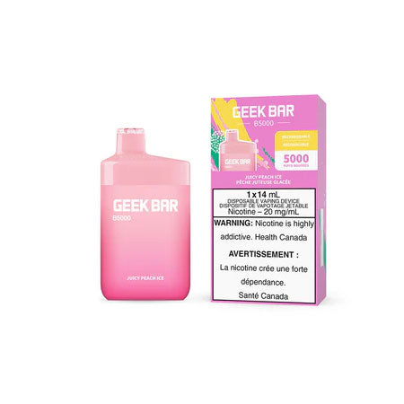Geek Bar B5000 Juicy Peach Ice Disposable - Online Vape Shop Canada - Quebec and BC Shipping Available