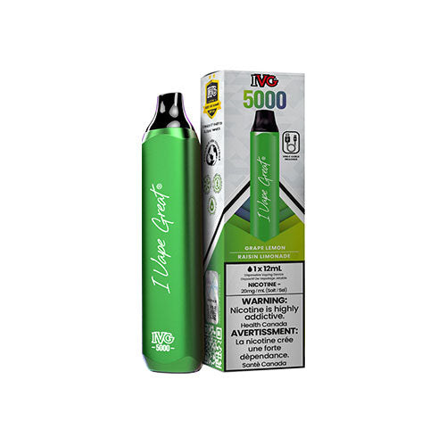IVG 5000 Disposable Vape Grape Lemon - Online Vape Shop Canada - Quebec and BC Shipping Available