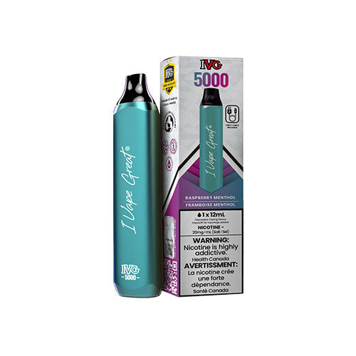 IVG 5000 Disposable Vape Raspberry Menthol - Online Vape Shop Canada - Quebec and BC Shipping Available