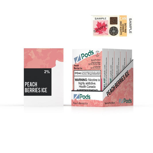 Z Pods Peach Berries Ice Stlth Compatible Pods - Online Vape Shop Canada - Quebec and BC Shipping Available